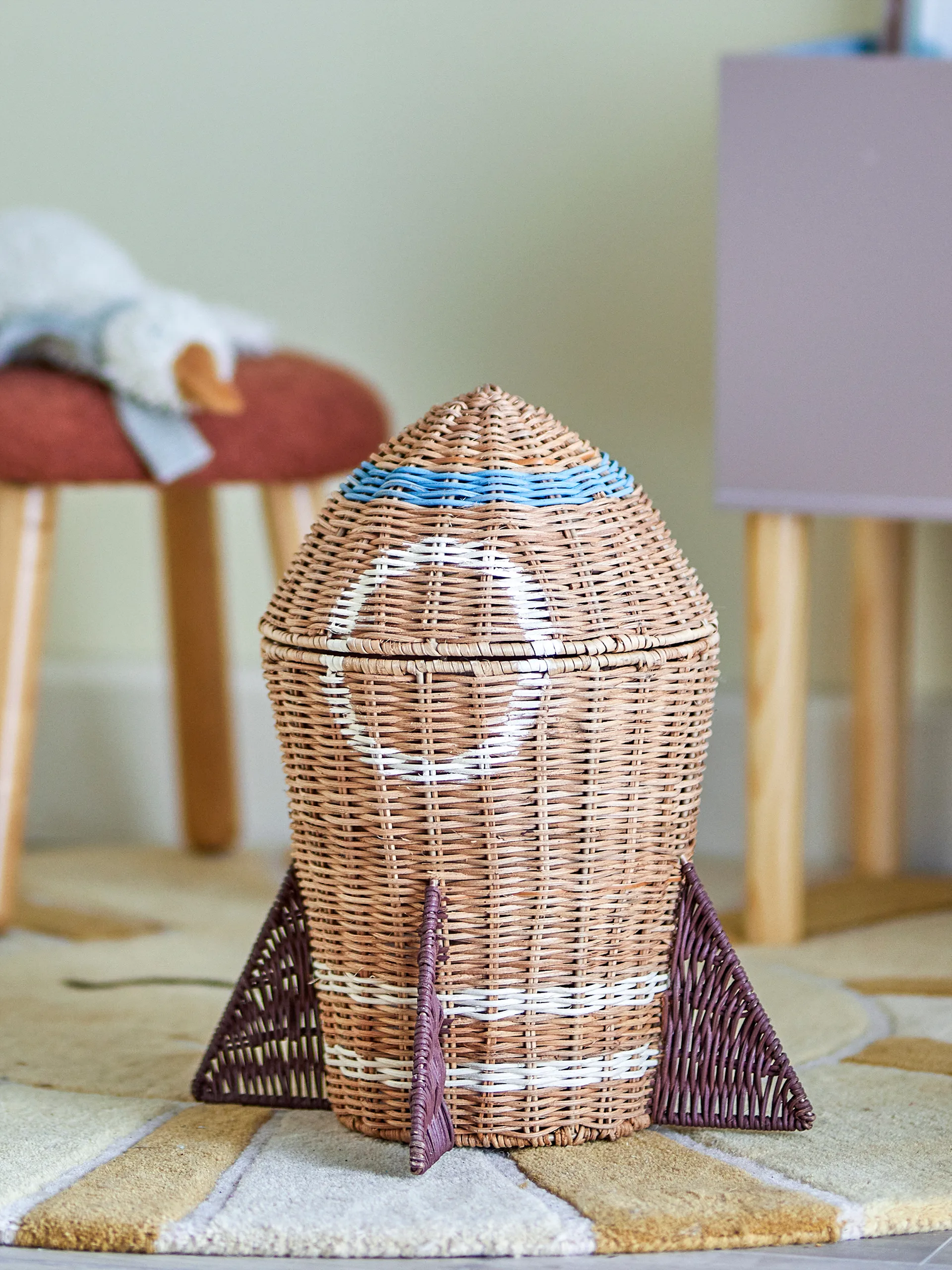 Panier Space en rotin avec couvercle 31x35 cm, Naturel Bloomingville