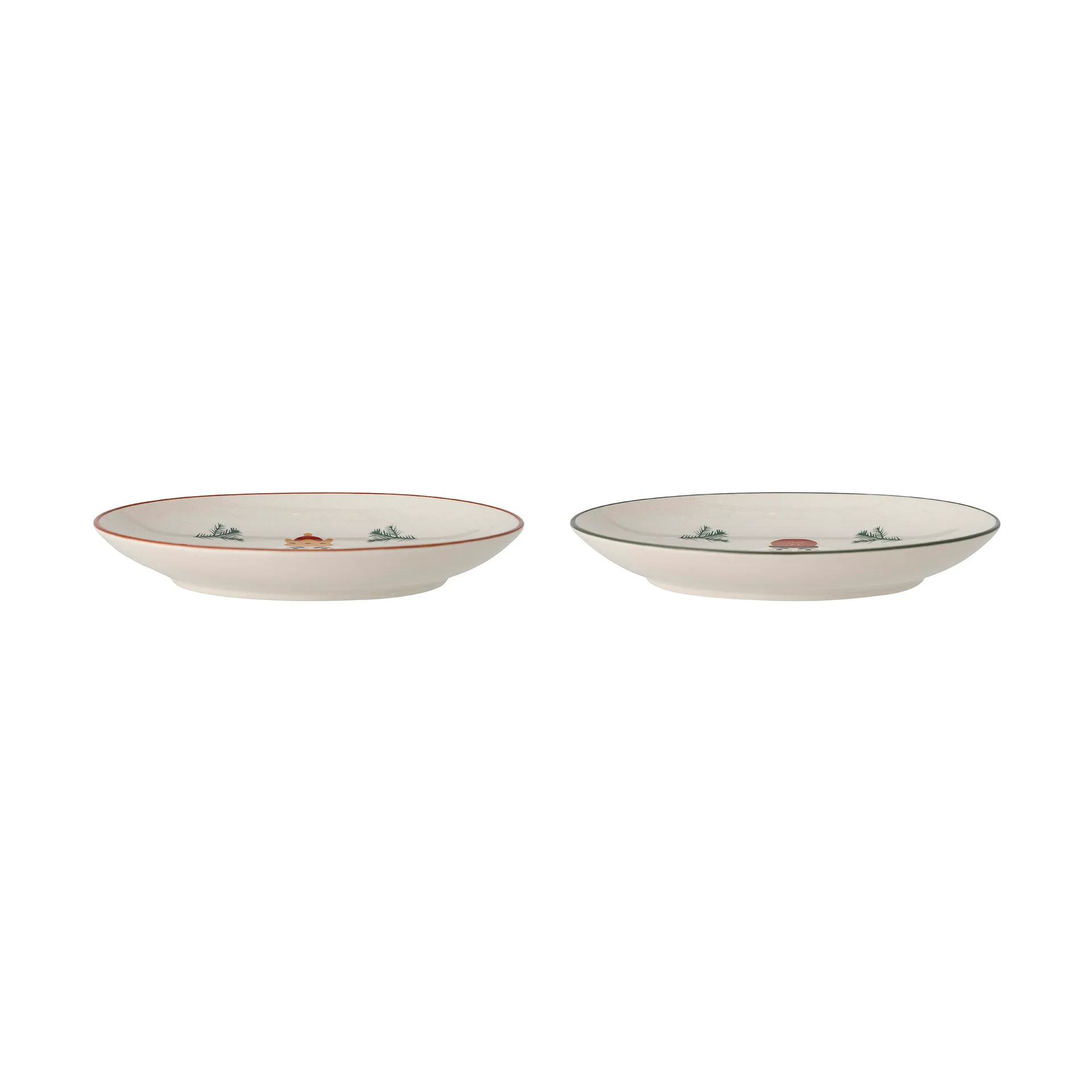 Petite assiette Jolly Ø 16 cm 2 pièces, Blanc-rouge Bloomingville