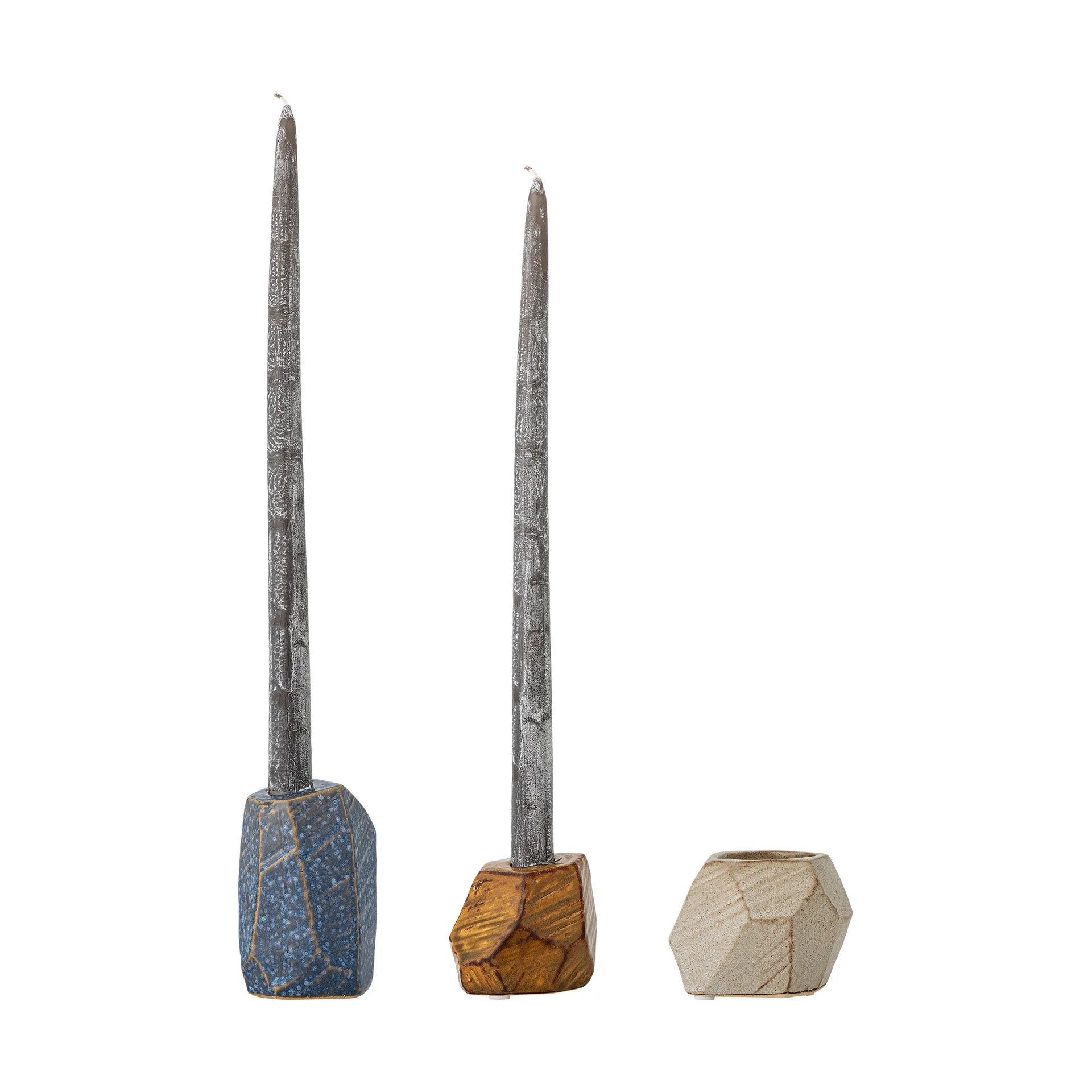 Photophore et bougeoir Kimber, ensemble de 3 pièces, Bleu Bloomingville