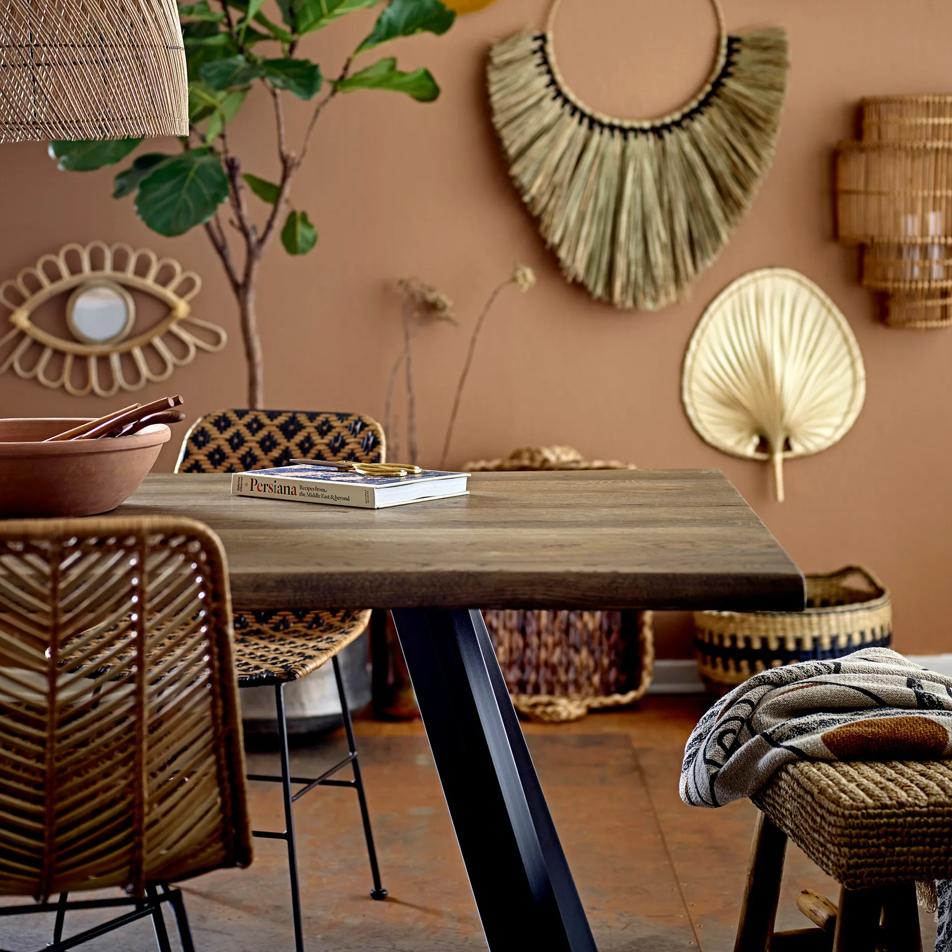 Plaid à motif Bloomingville 130x160 cm, Noir Bloomingville