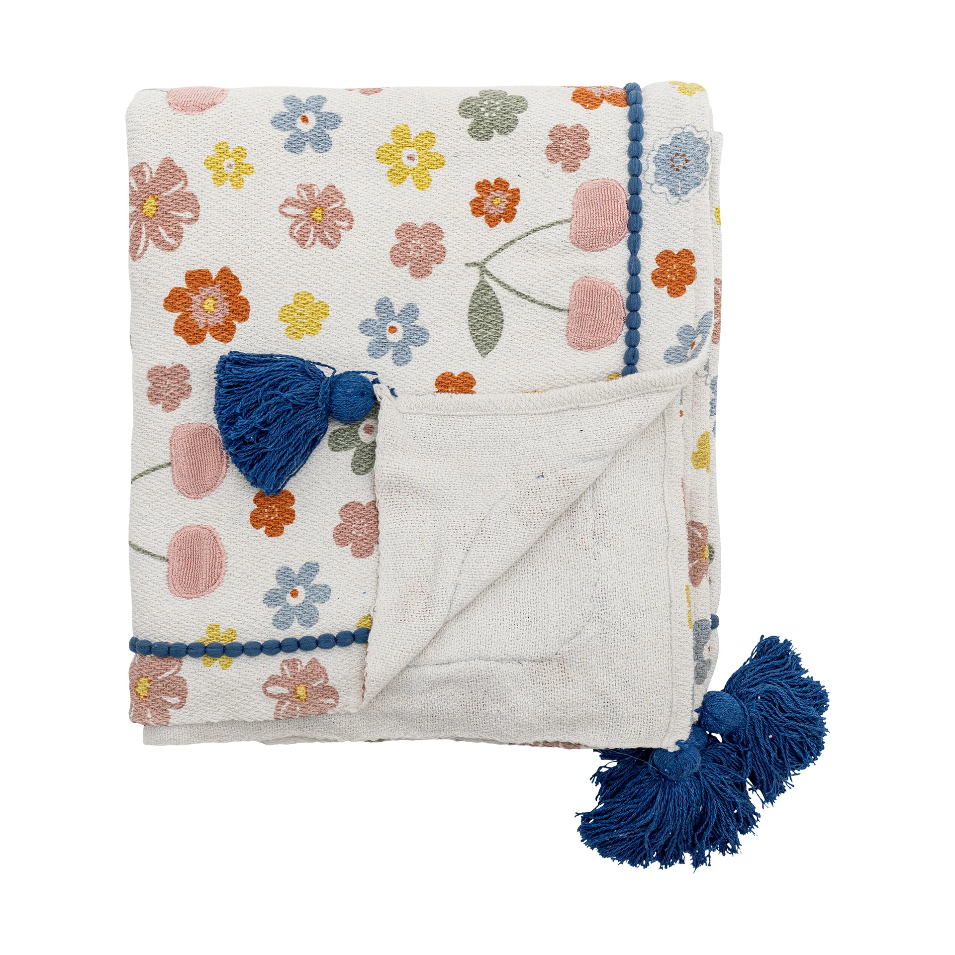 Plaid en coton Cherry 160x130 cm, Rose Bloomingville