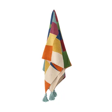 Plaid en coton Colorine 160x130 cm - Bleu - Bloomingville