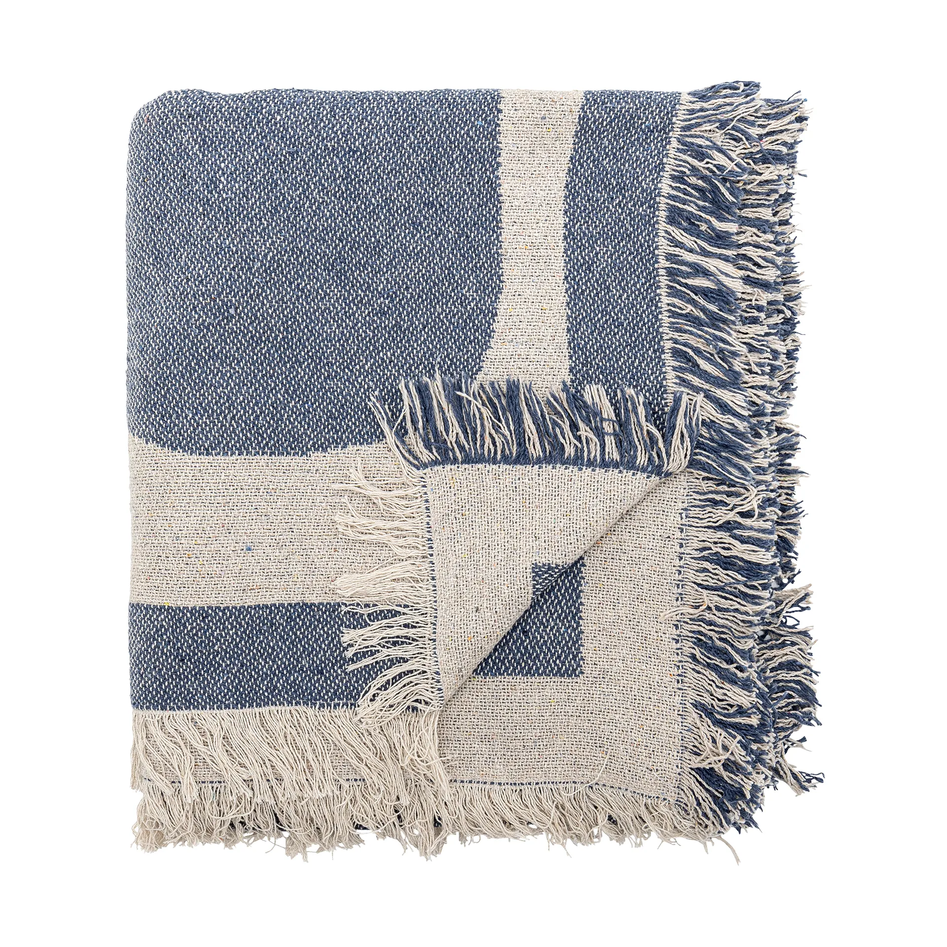 Plaid en coton Ethan 160x130 cm, Bleu Bloomingville