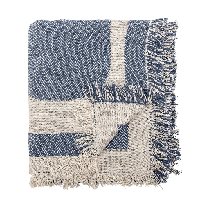Plaid en coton Ethan 160x130 cm - Bleu - Bloomingville