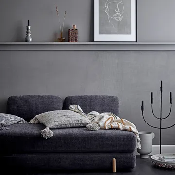 Plaid en laine avec broderies Bloomingville 125x150 cm - Nature - Bloomingville