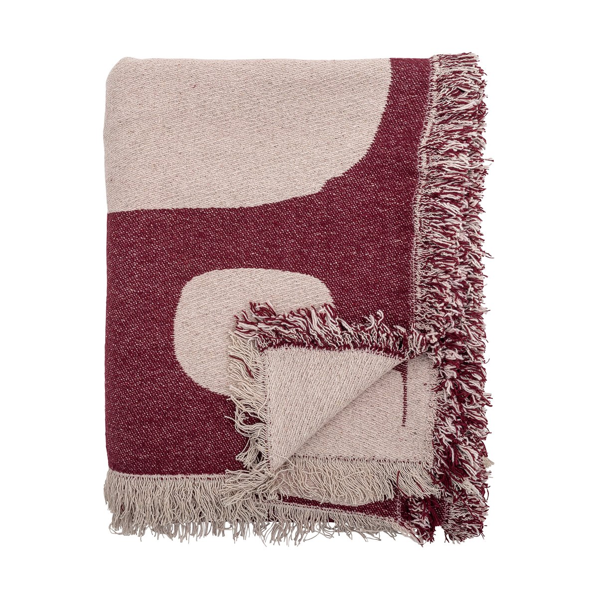 Bloomingville Plaid Olica 130x160 cm Rouge | Design Scandinave | Plaids & couvertures en laine | Rouge