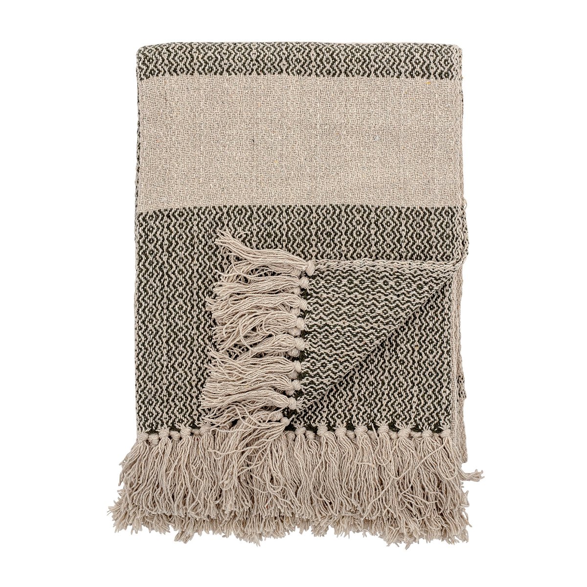 Bloomingville Plaid ) rayures Bloomingville 130x160 cm Vert