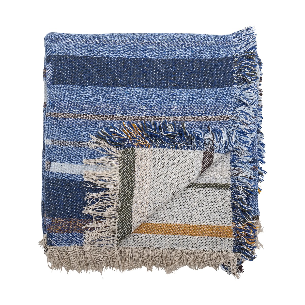 Bloomingville Plaid Toscana 130x160 cm Blue | Design Scandinave | Plaids & couvertures en laine | Bleu