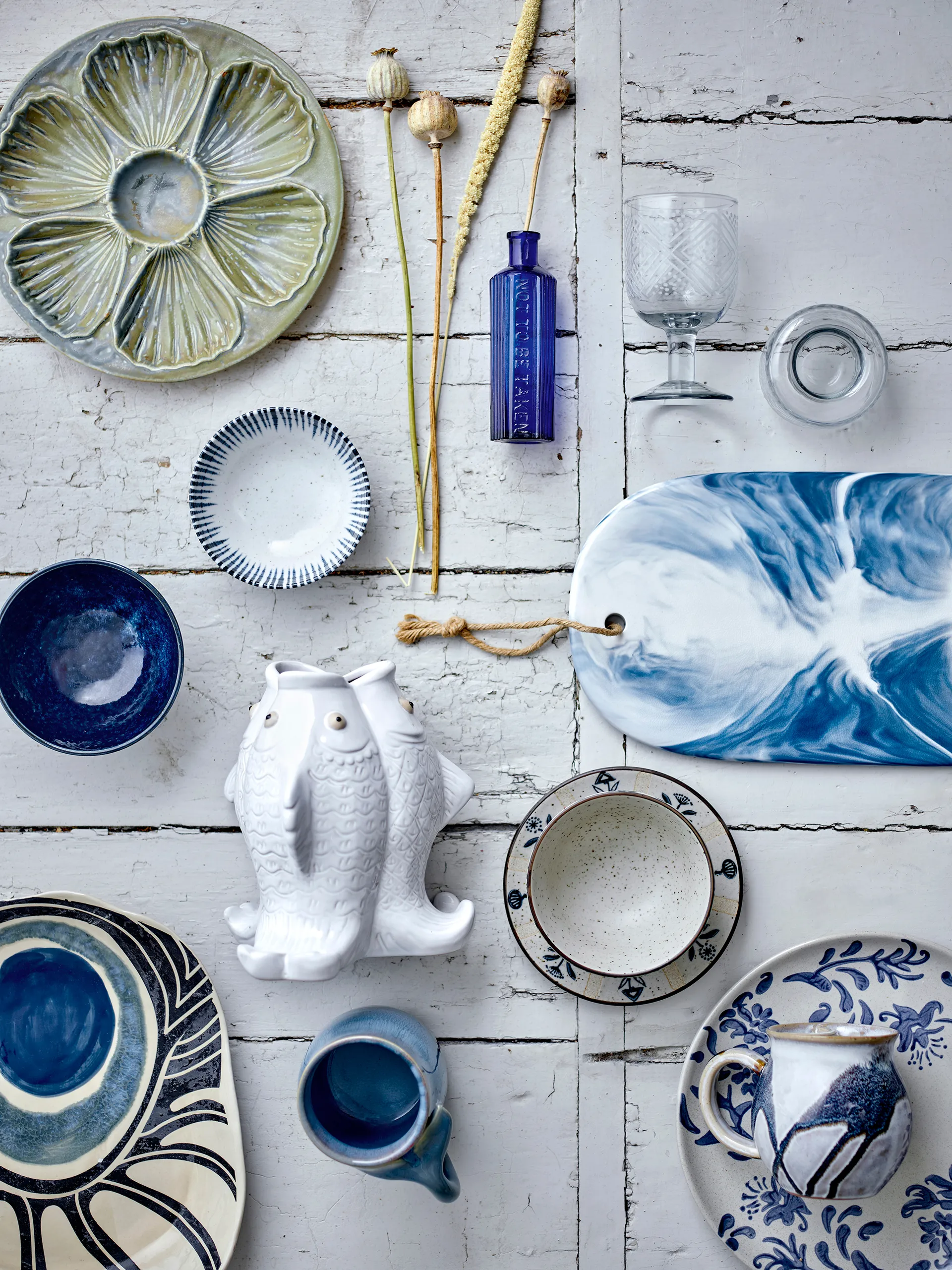 Planche à découper Aiden 20x35 cm, Bleu Bloomingville