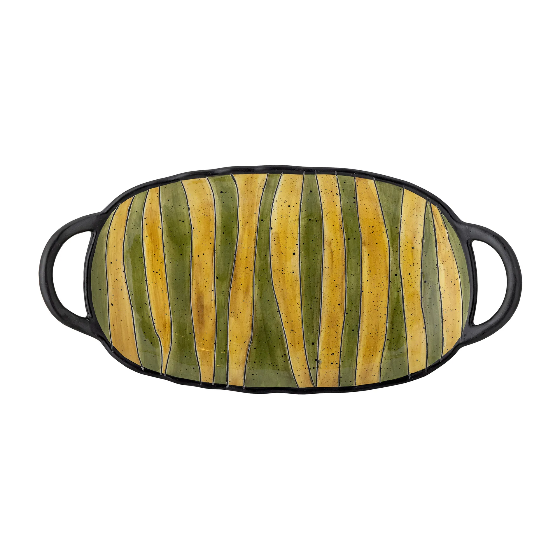Plat de service Lilie avec poignée 15x32,5 cm, Vert Bloomingville