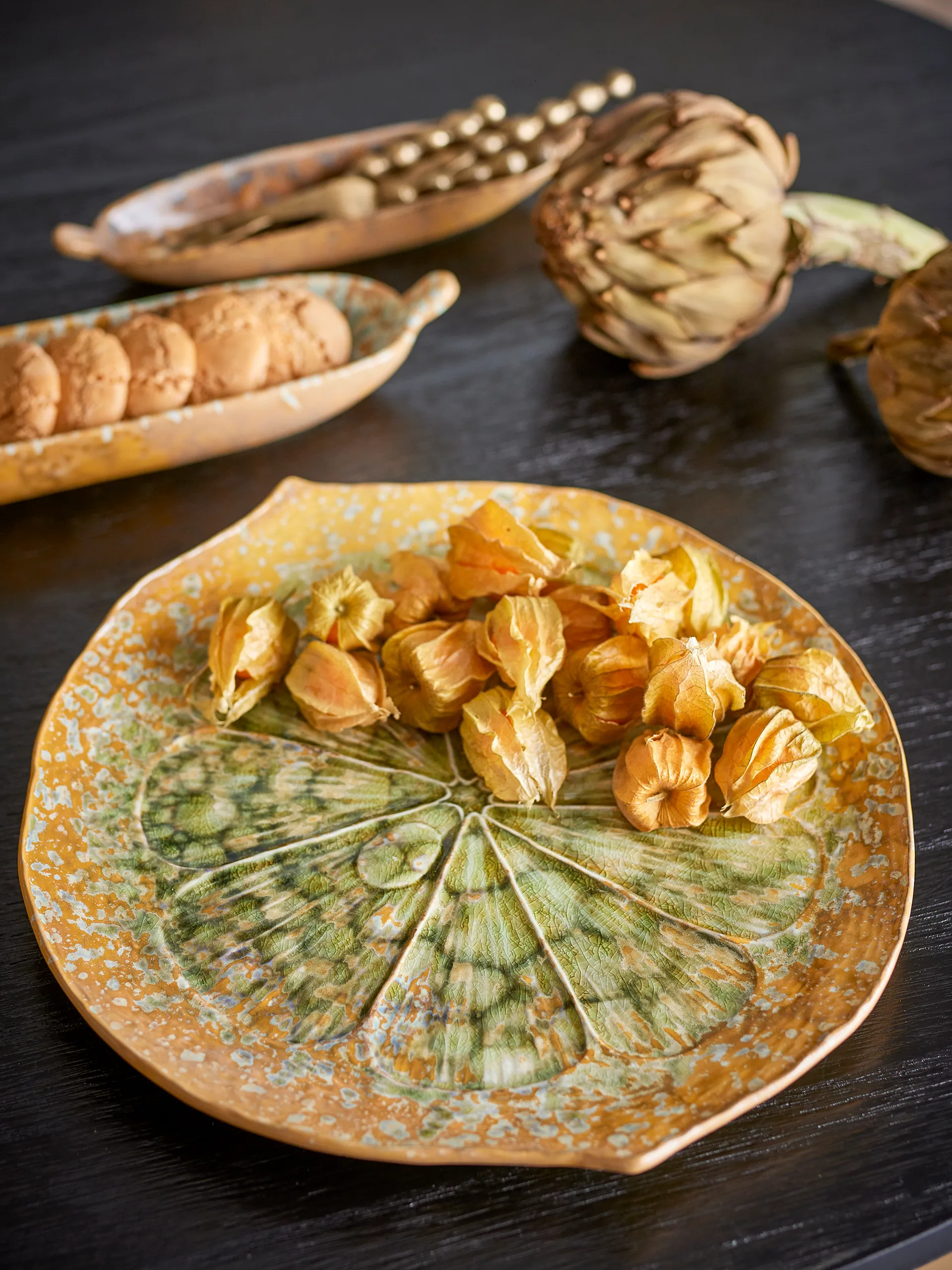 Plat de service Milani Ø30 cm, Vert Bloomingville