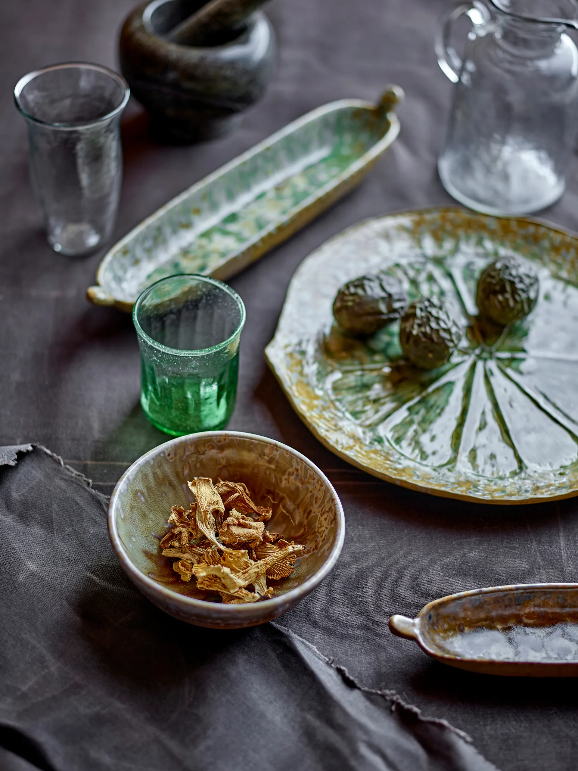 Plat de service Milani Ø30 cm, Vert Bloomingville