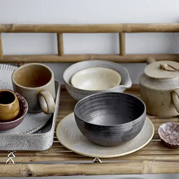 Plat de service Thea grès 25x25 cm - Gris - Bloomingville