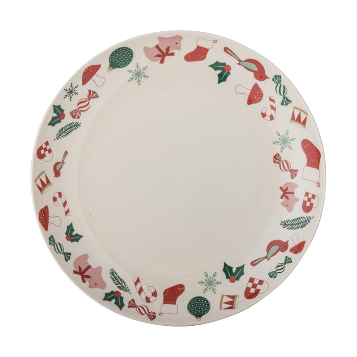 Plat de service Yule Ø28 cm - Naturel-rouge - Bloomingville