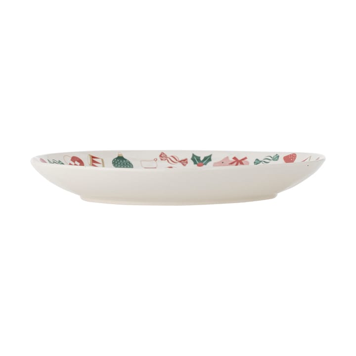Plat de service Yule Ø28 cm, Naturel-rouge Bloomingville