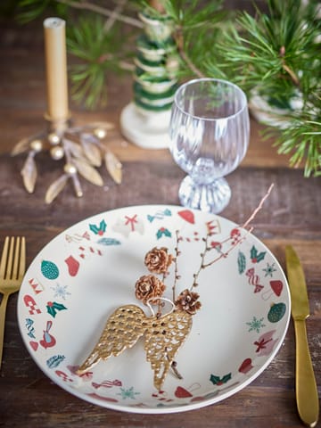 Plat de service Yule Ø28 cm - Naturel-rouge - Bloomingville