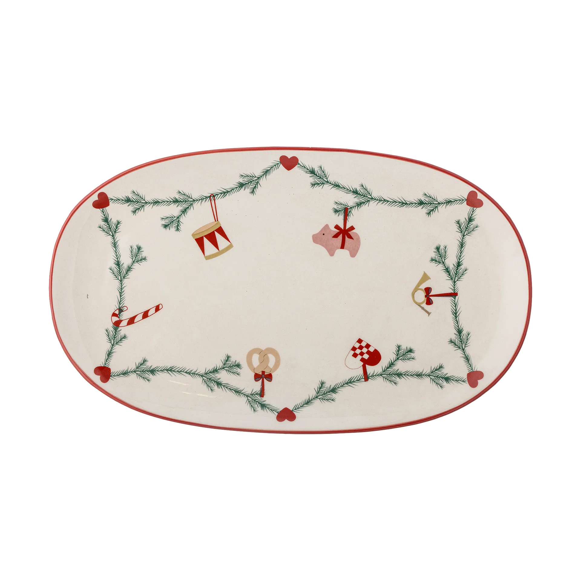 Plateau de service Yule 38,5x23 cm, Blanc Bloomingville