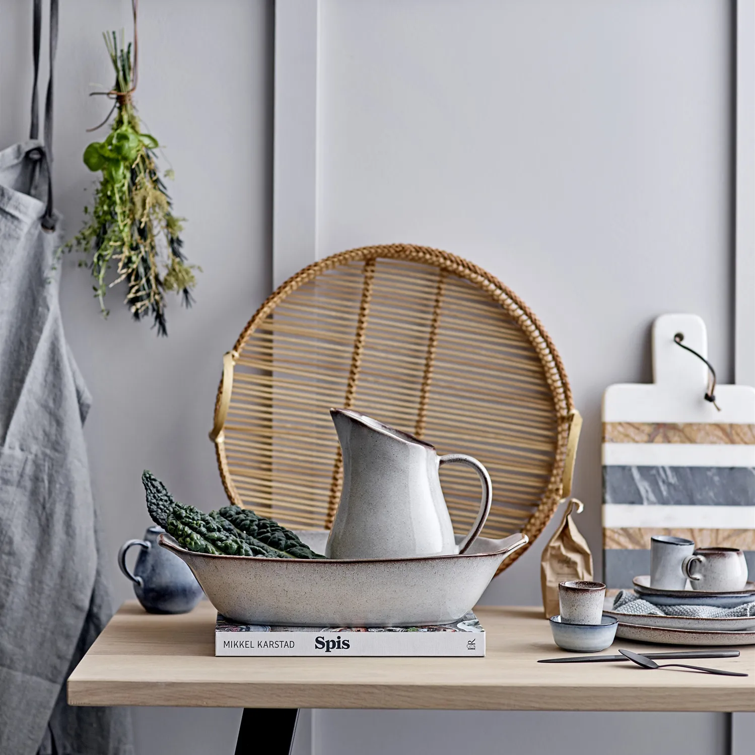 Plateau en bambou Bloomingville Set, Nature Bloomingville