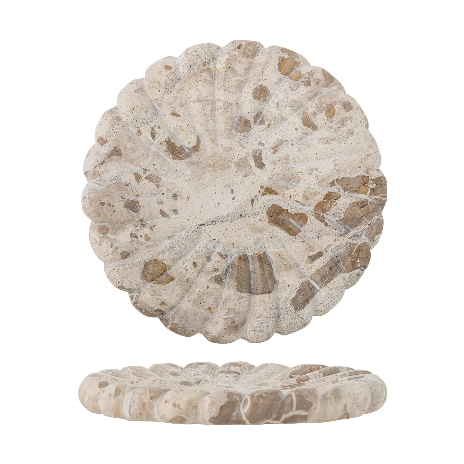 Plateau Marlie en marbre Ø22,5 cm, Naturel Bloomingville