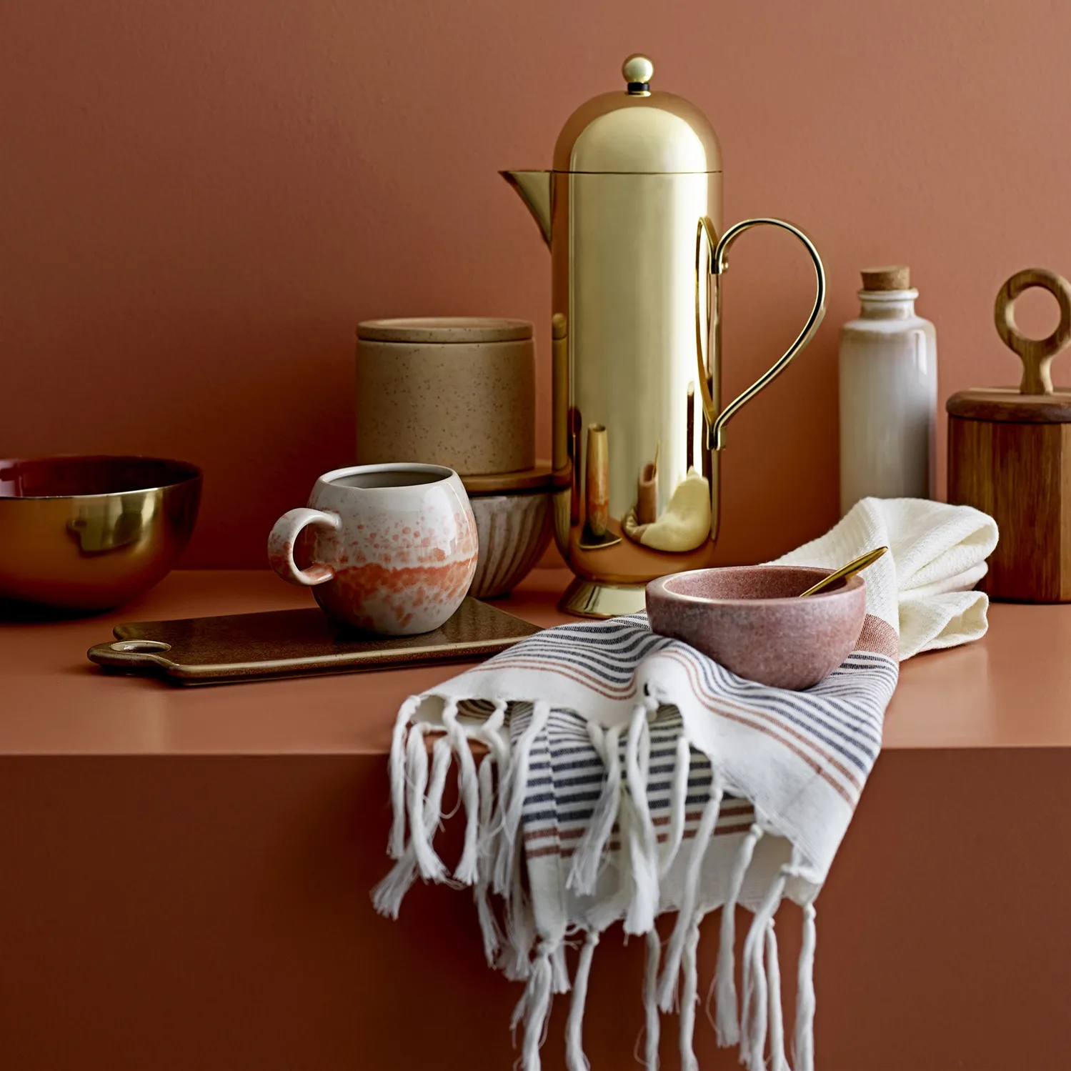 Plateau Pixie, petit, marron Bloomingville