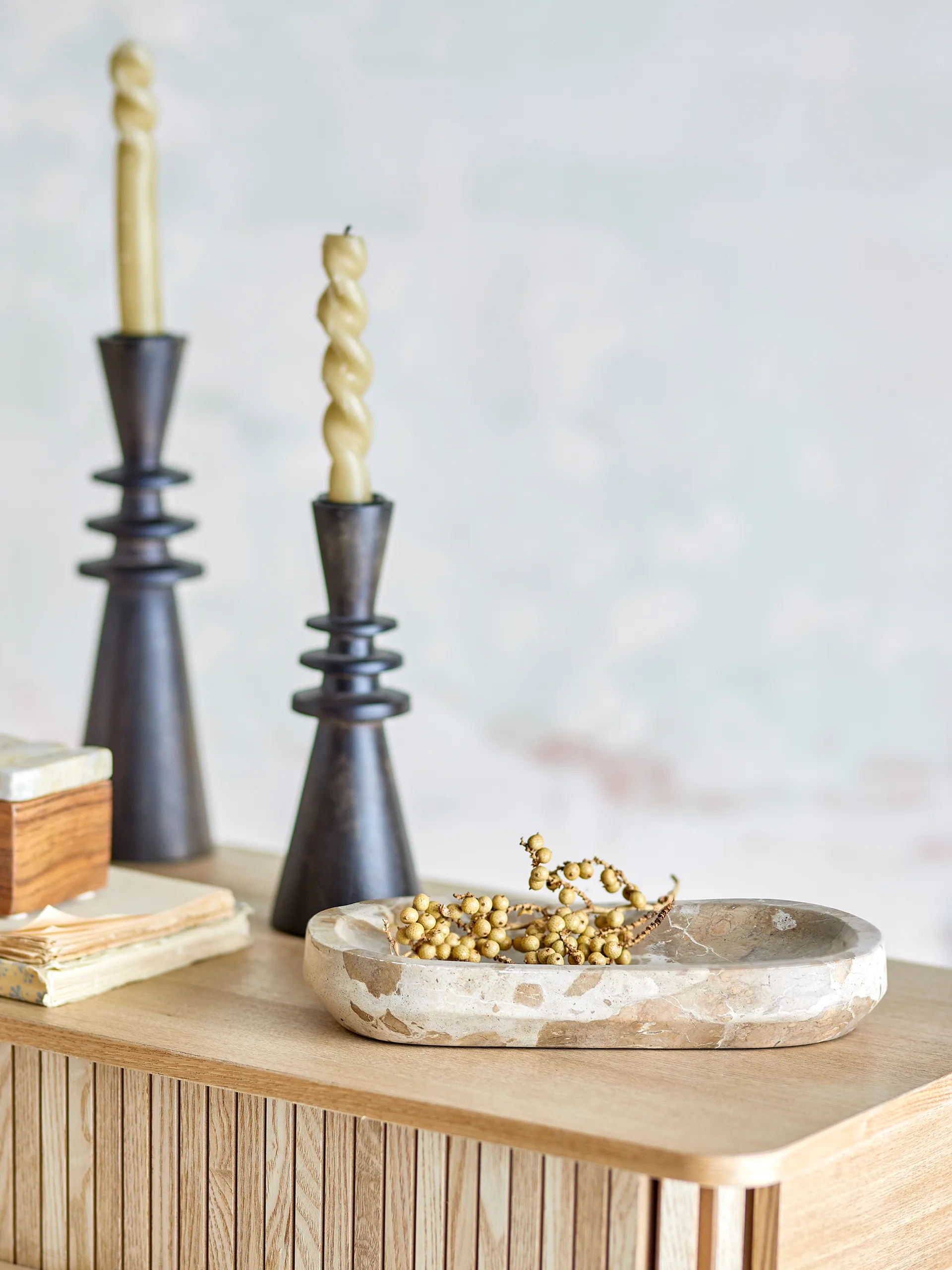 Plateau Shao en marbre 24,5x12,5 cm, Naturel Bloomingville