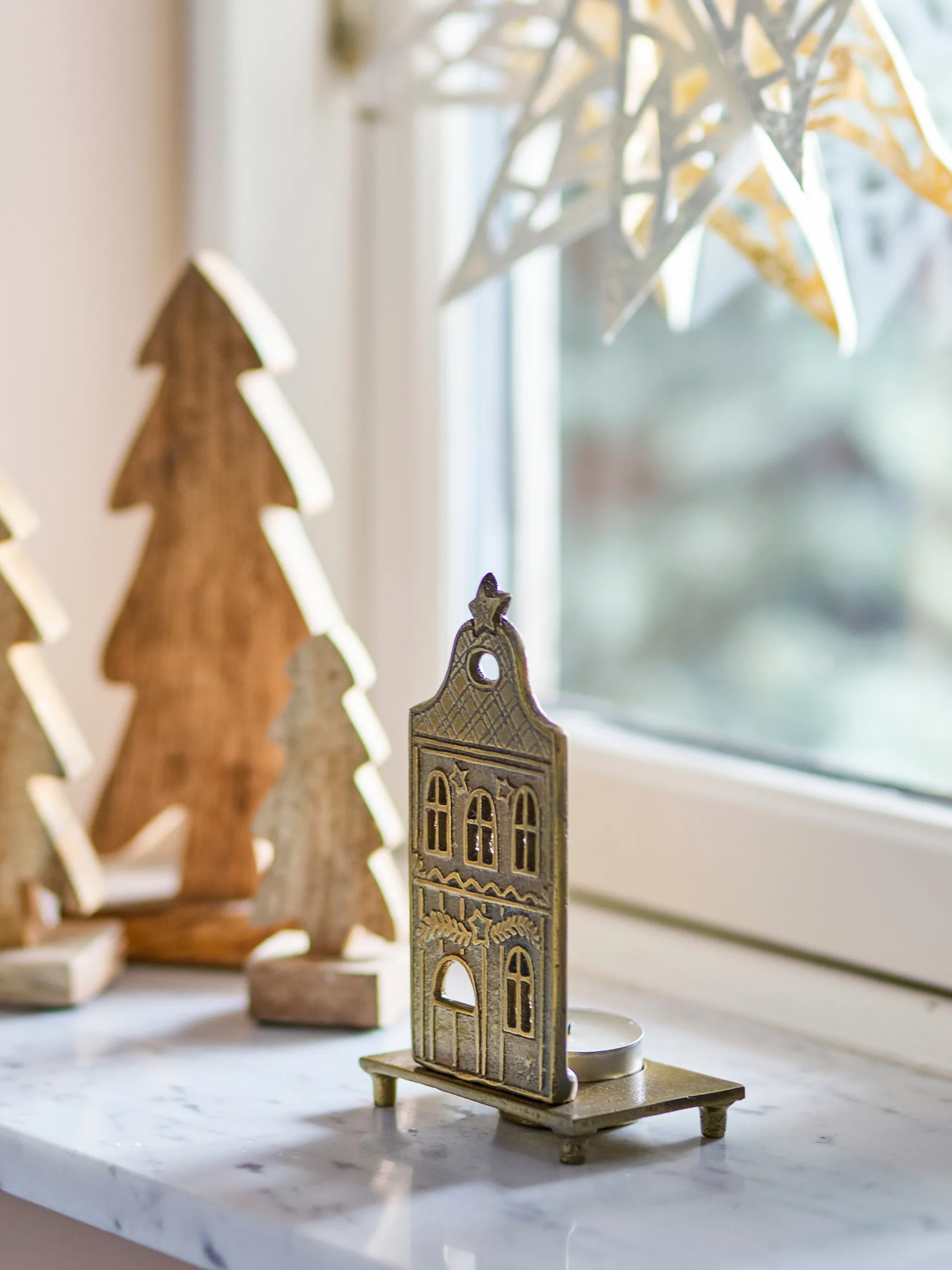 Porte-bougie chauffe-plat Crista 5,5x14 cm, Laiton Bloomingville