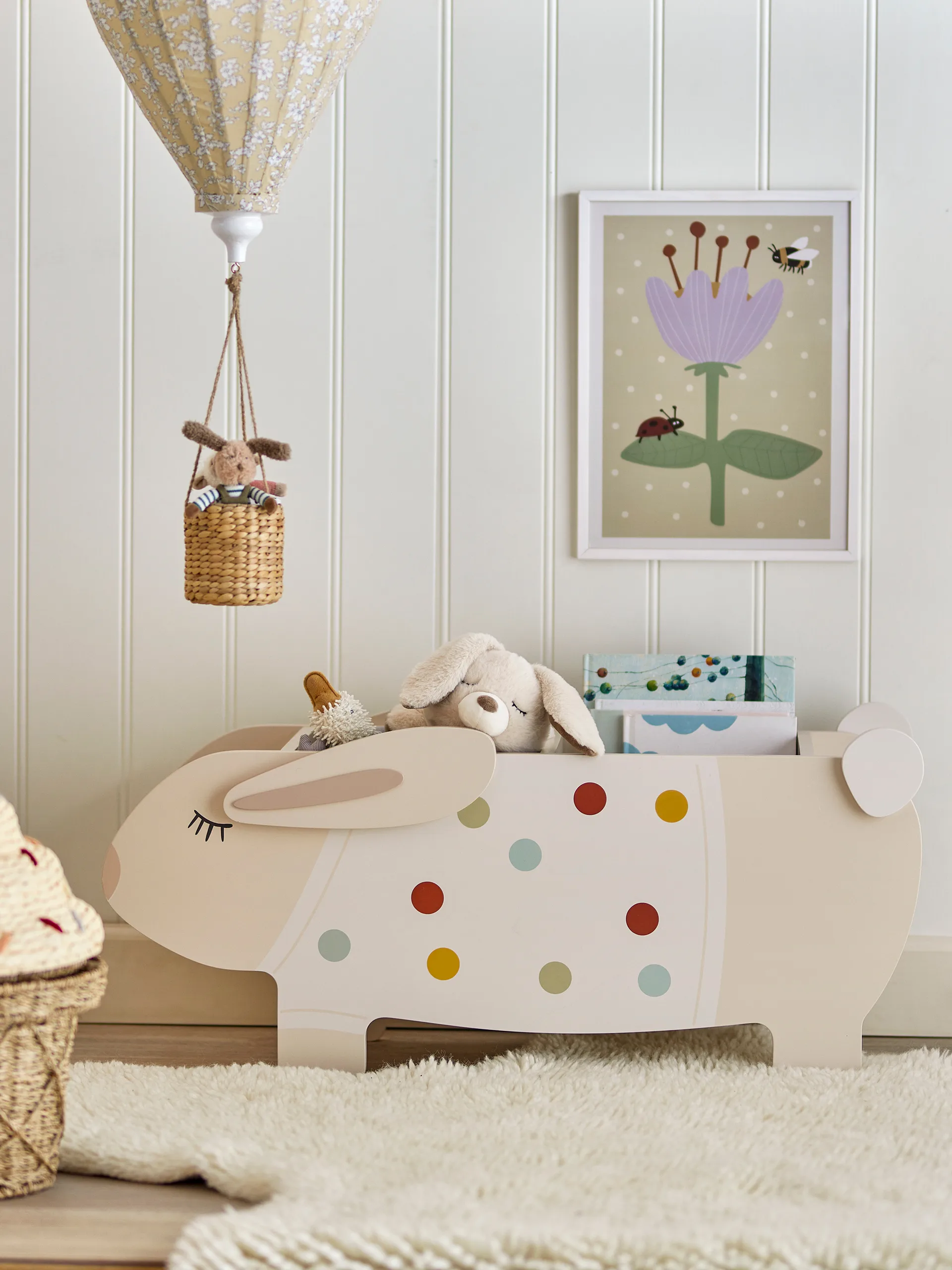 Porte-livres Villja 87x38 cm, Blanc Bloomingville