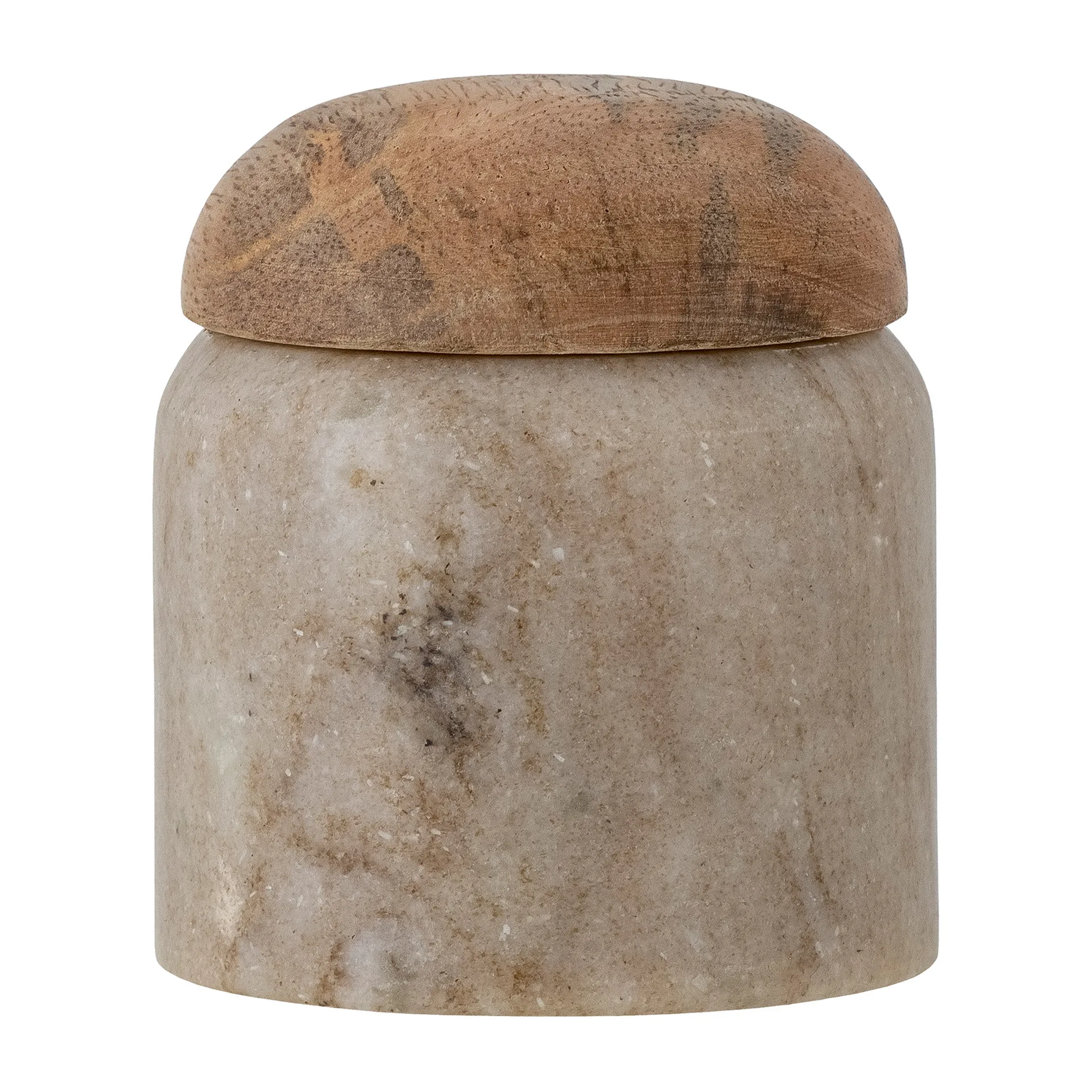 Pot de conservation avec couvercle Payana Ø8x8 cm, Marbre-bois de manguier Bloomingville