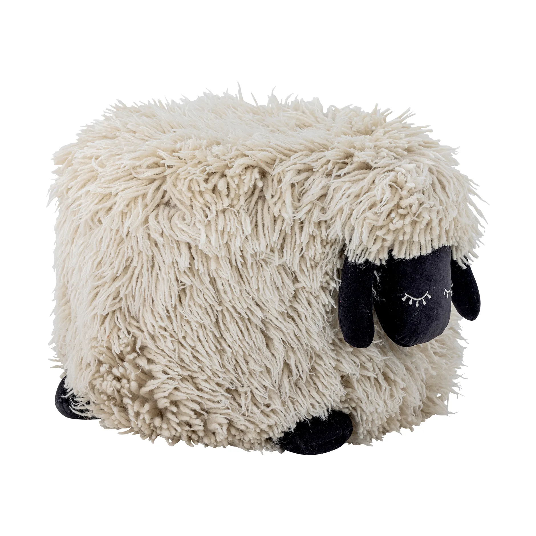 Pouf en laine Dolly 50x45 cm, Blanc Bloomingville