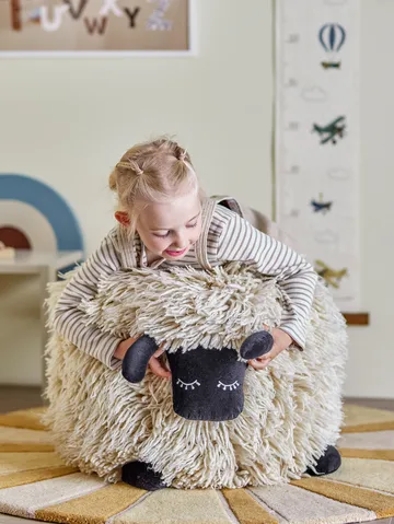 Pouf en laine Dolly 50x45 cm - Blanc - Bloomingville