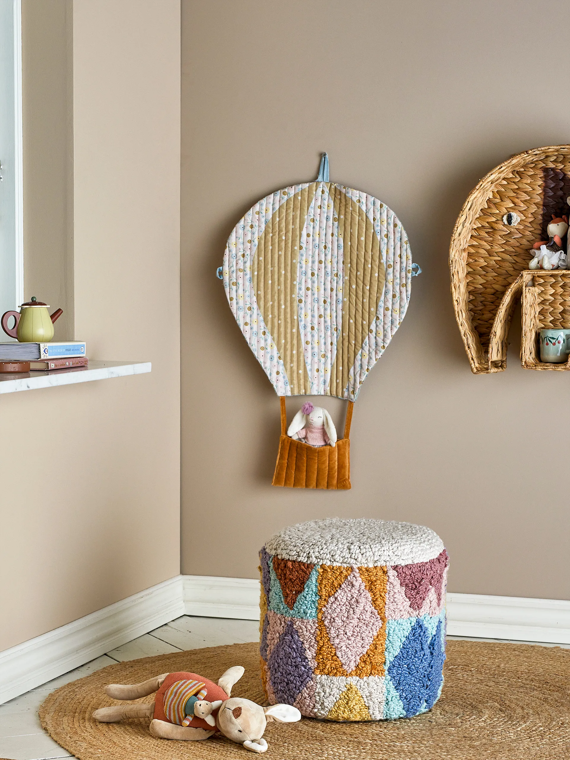 Pouf Miaki 30xØ30 cm, Gris Bloomingville