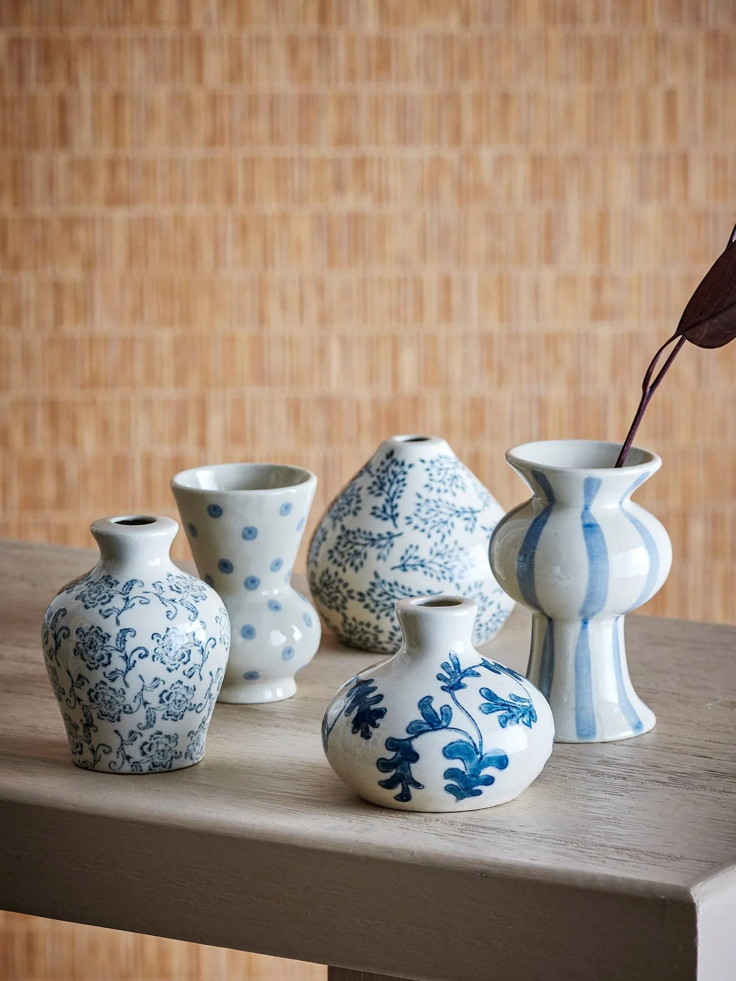 Quinto vase, Grès bleu, 5 pièces Bloomingville