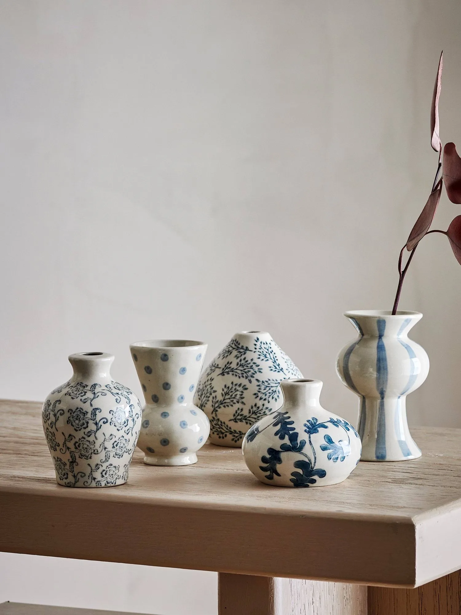 Quinto vase, Grès bleu, 5 pièces Bloomingville