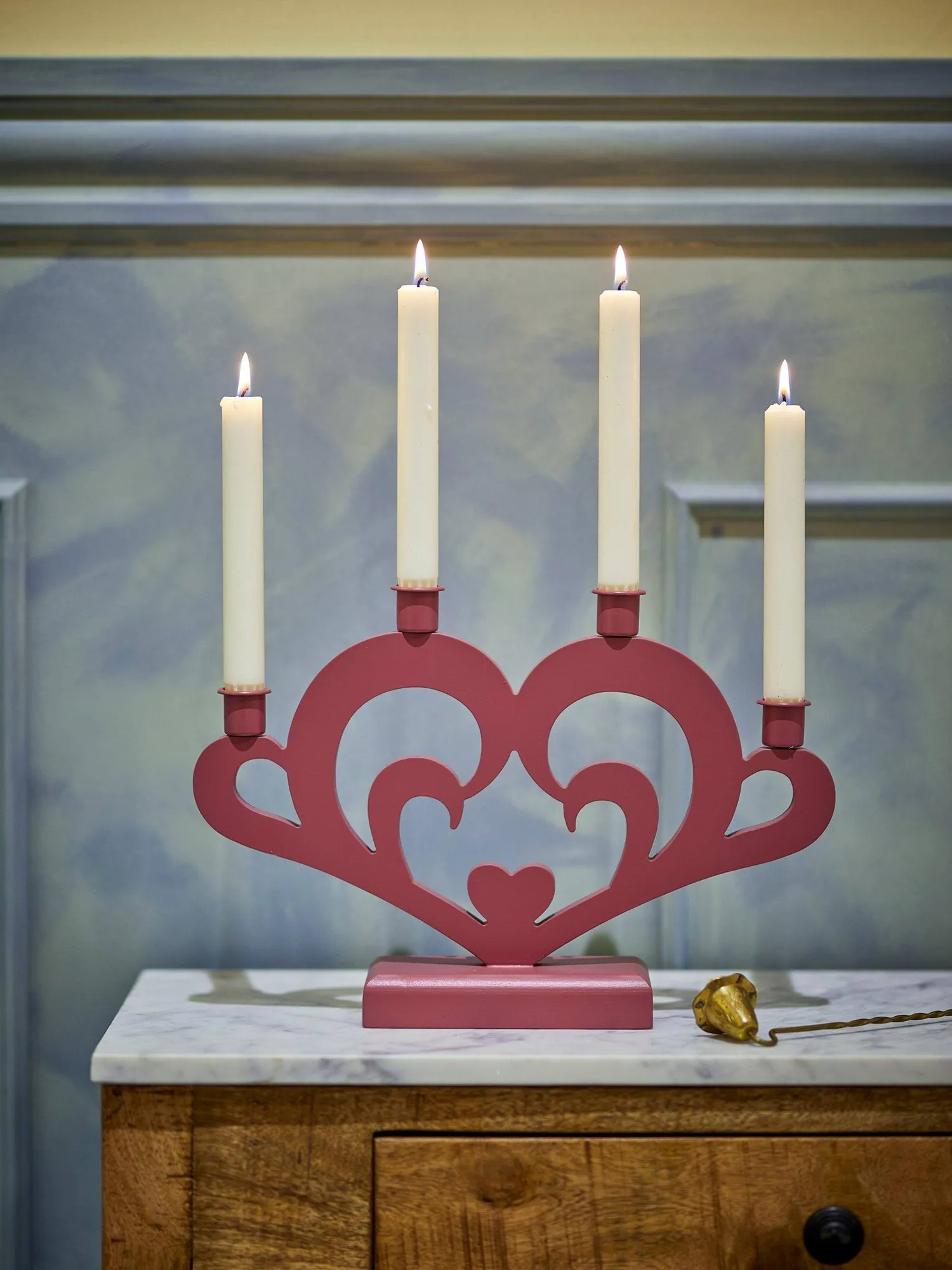 Salia chandelier de l’Avent, Rouge, 36 cm Bloomingville