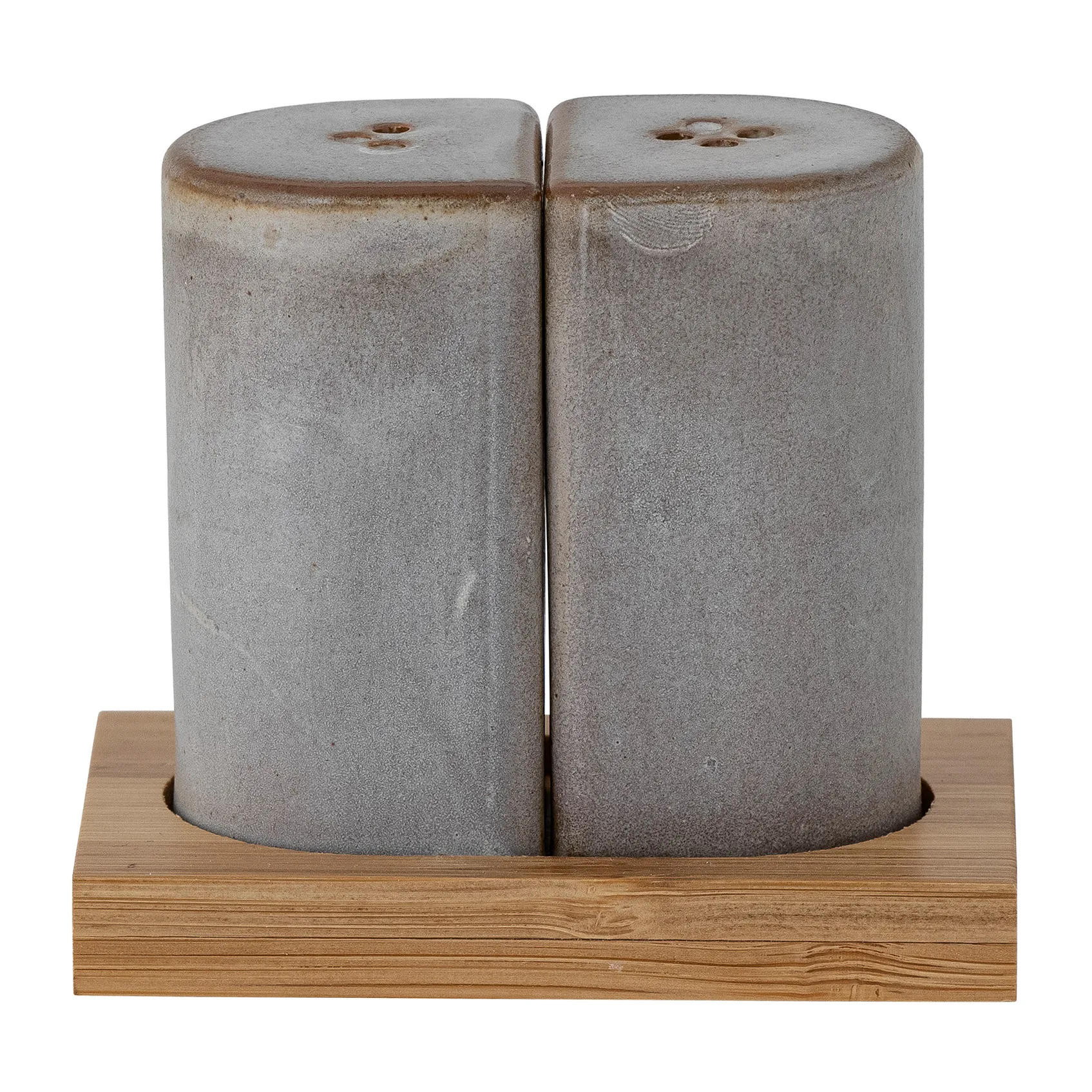 Salière et poivrière Josefine avec soucoupe, Gris Bloomingville