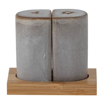 Salière et poivrière Josefine avec soucoupe - Gris - Bloomingville