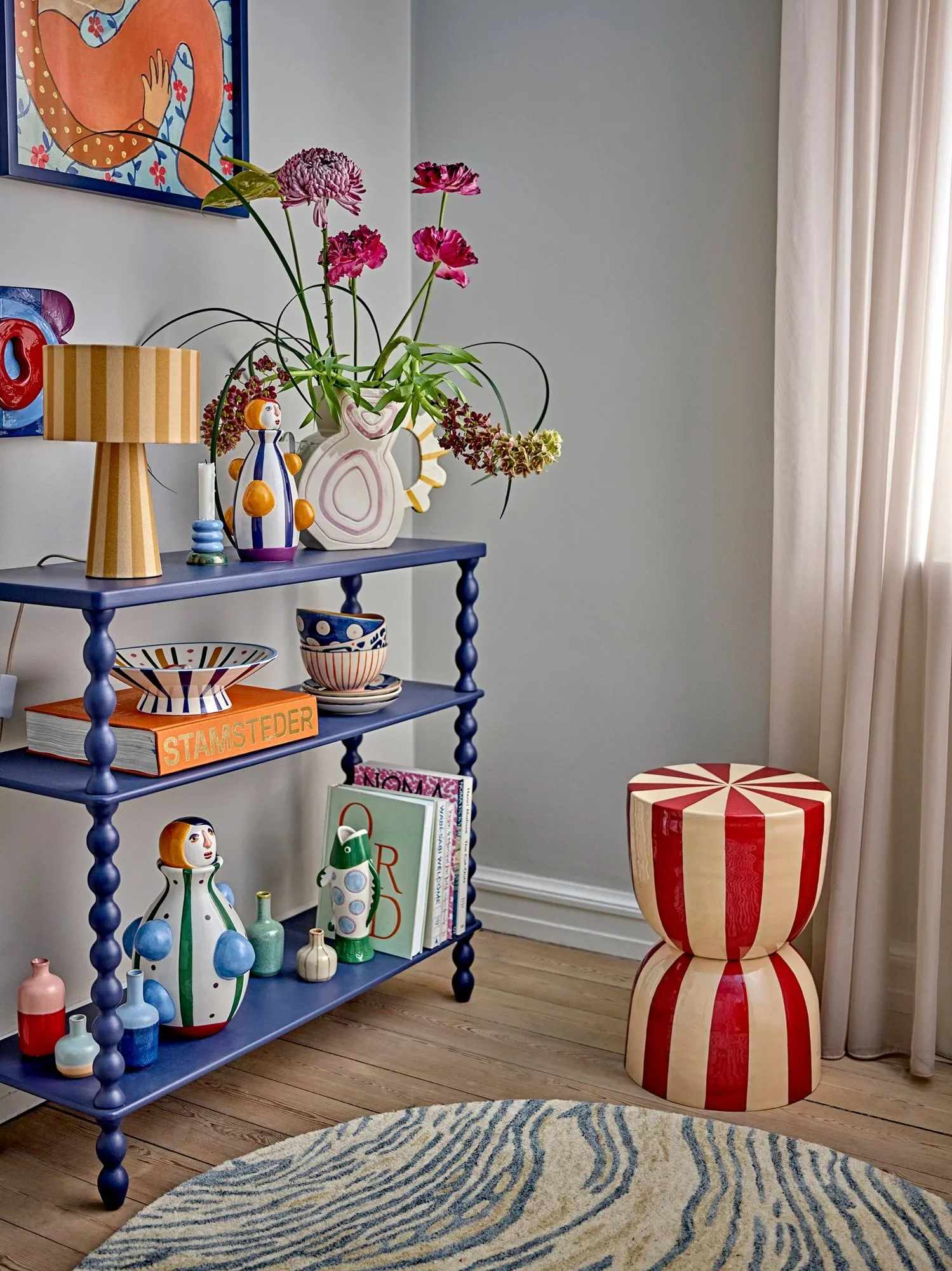 Salino console, Blue, 90x81 cm Bloomingville