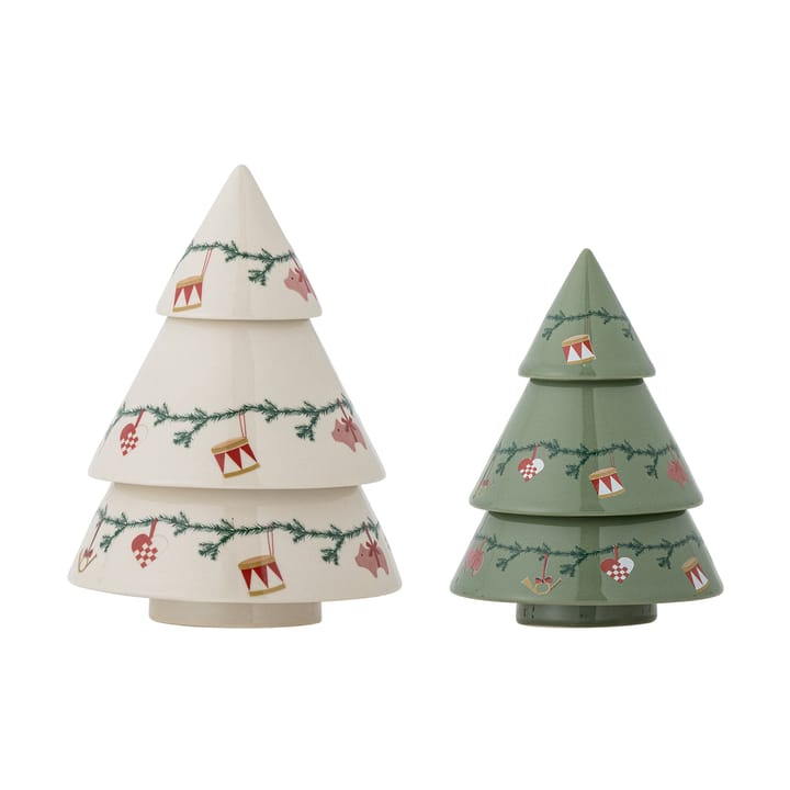 Sapin décoratif Yule, 2 pièces - Beige-vert - Bloomingville