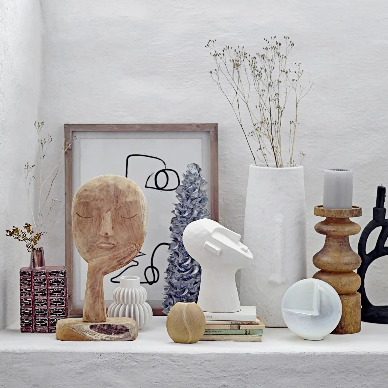 Sculpture Bloomingville 22cm, Blanc Bloomingville