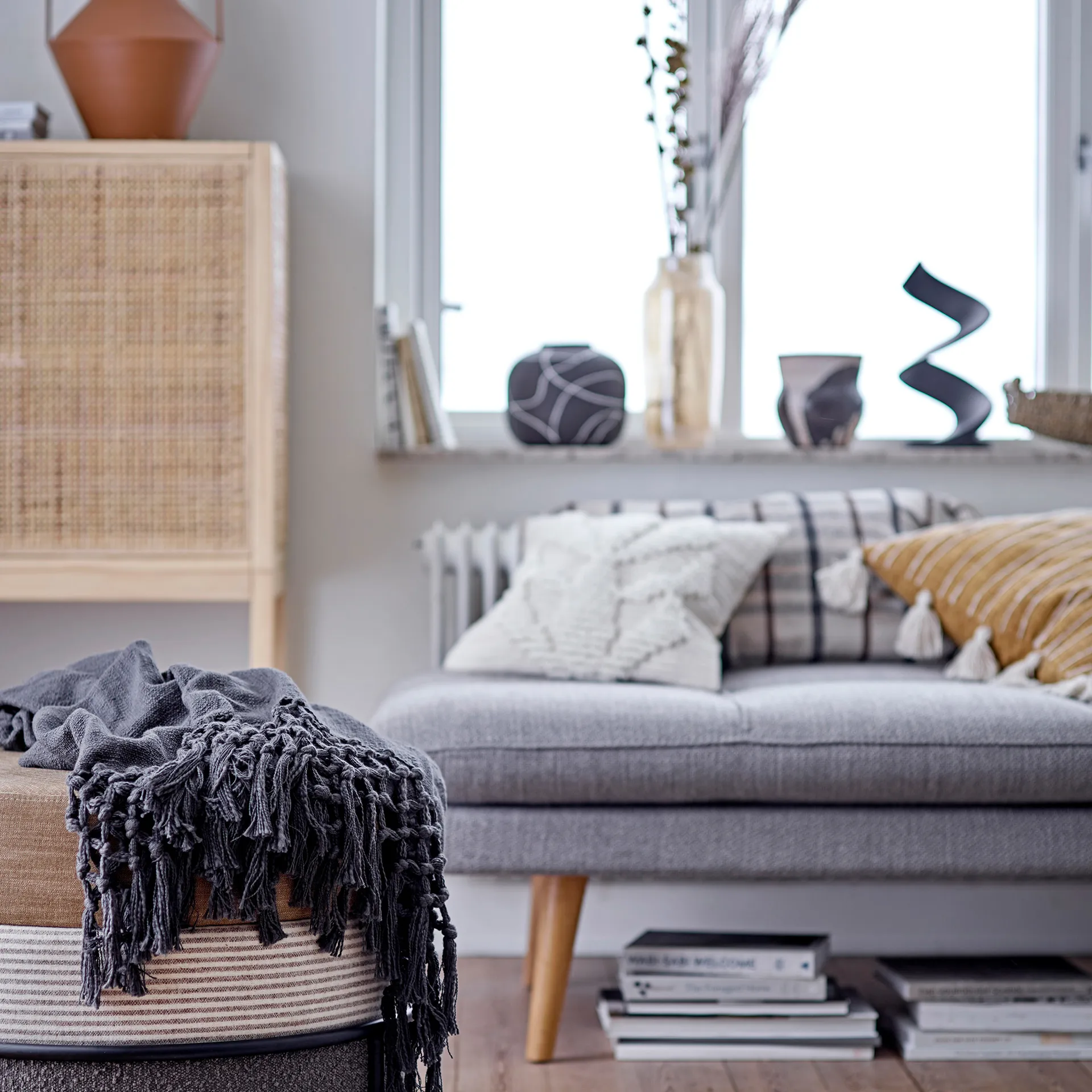 Sculpture Siele Deco 32 cm, Noir Bloomingville