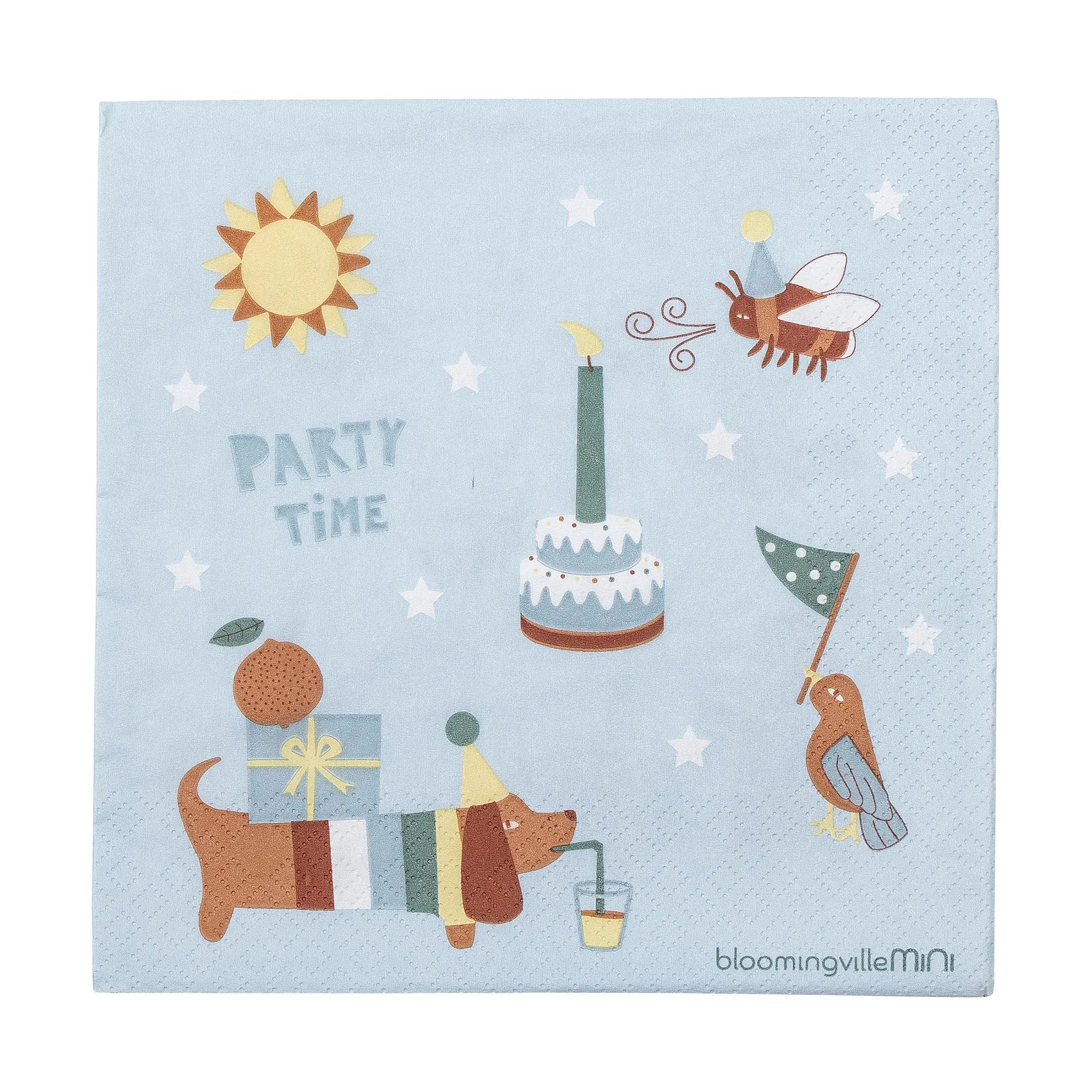 Serviette Charlie 33x33 cm Lot de 20, Blue Bloomingville