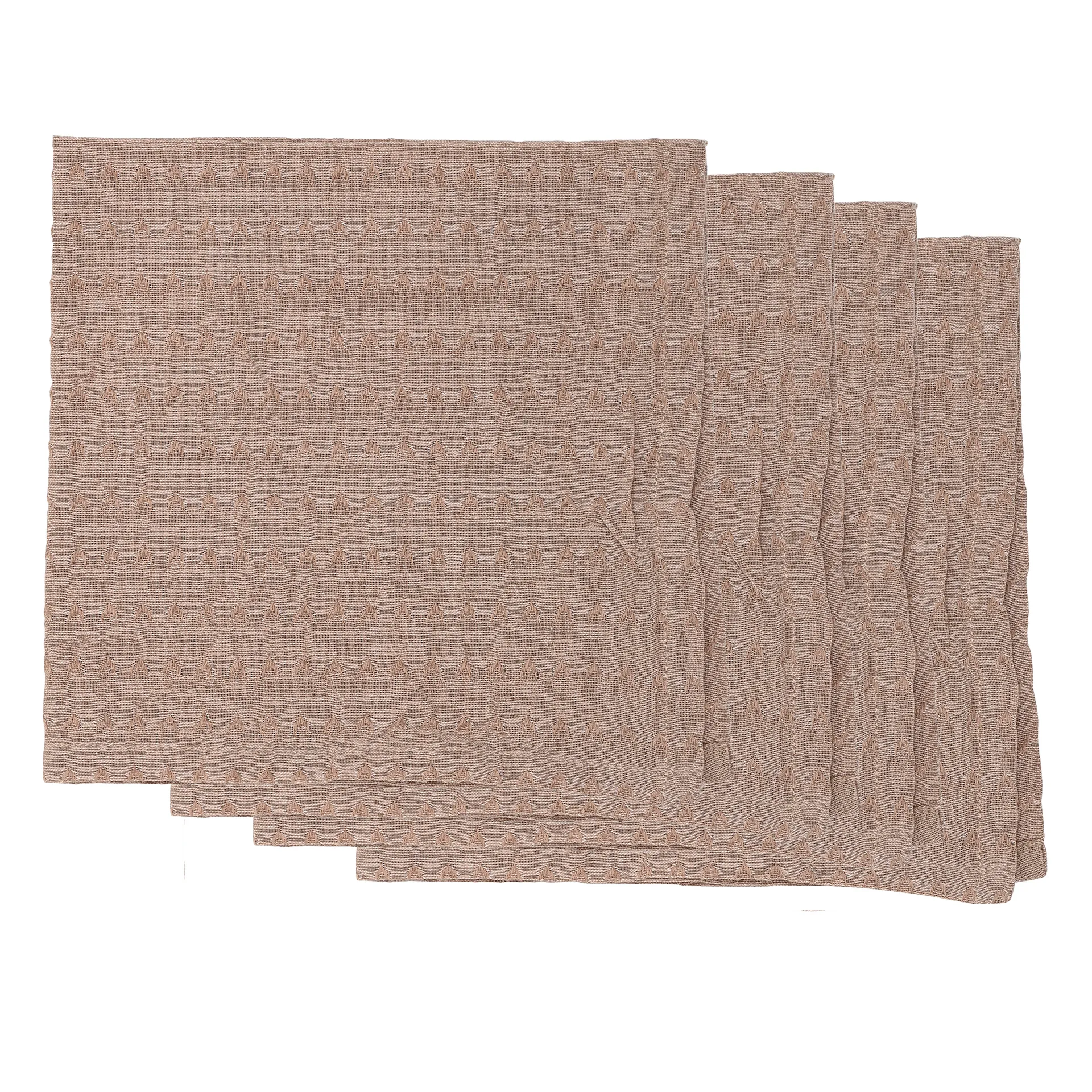 Serviette en coton Bloomingville Lot de 4, Marron Bloomingville