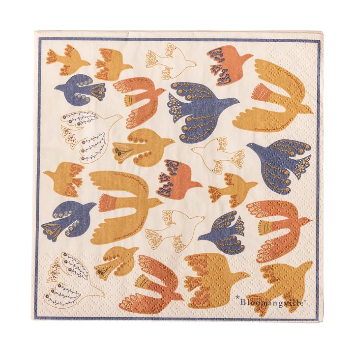 Serviette en papier Anniversary, lot de 20 - Jaune - Bloomingville