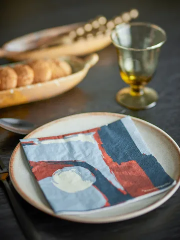 Serviette en papier Arty, lot de 20 - Bleu - Bloomingville