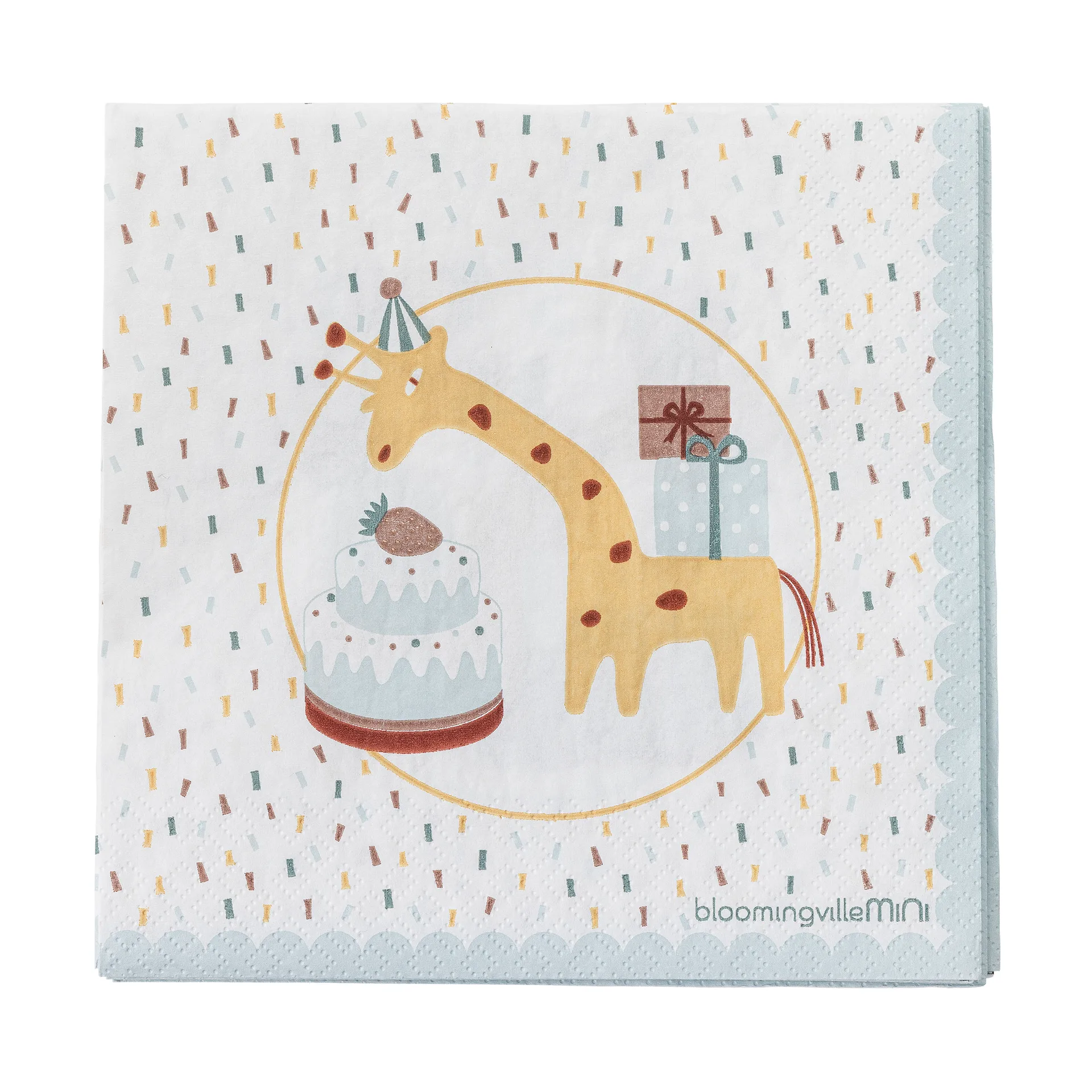 Serviette en papier Celebrate, lot de 20, Bleu Bloomingville