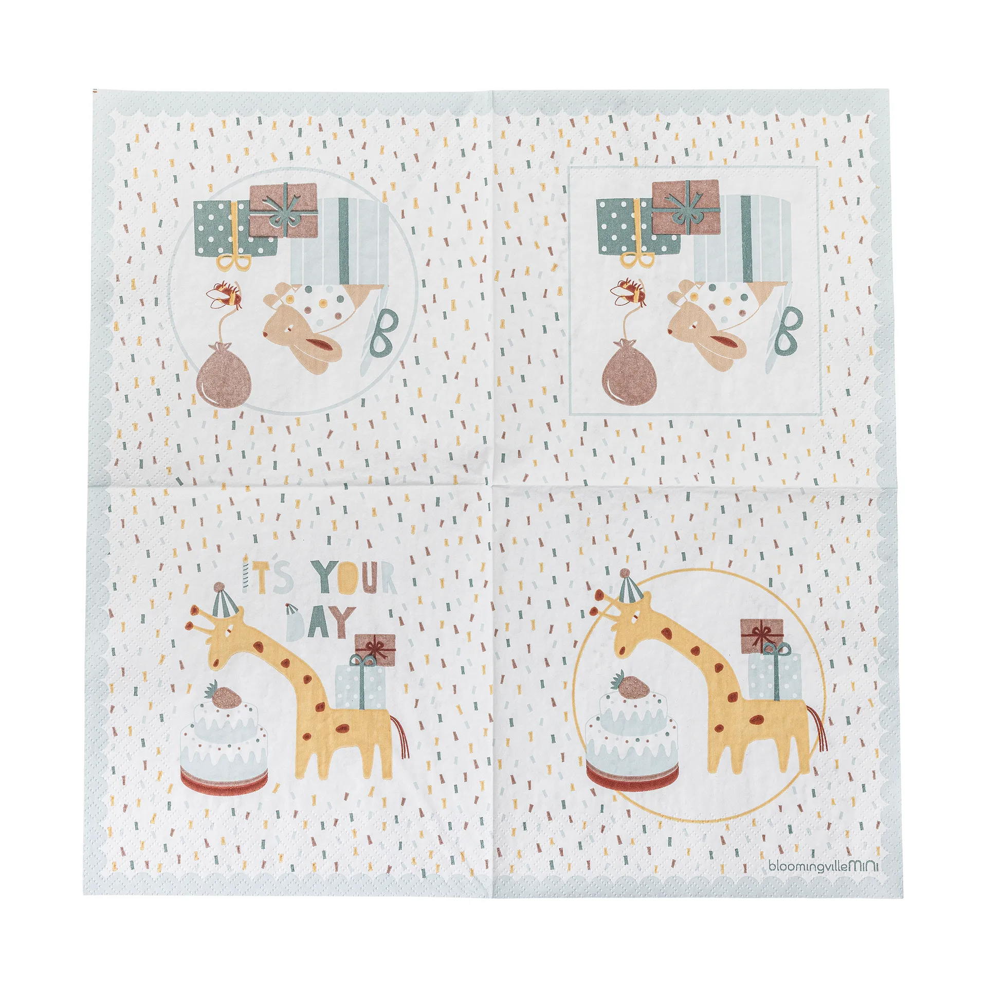 Serviette en papier Celebrate, lot de 20, Bleu Bloomingville