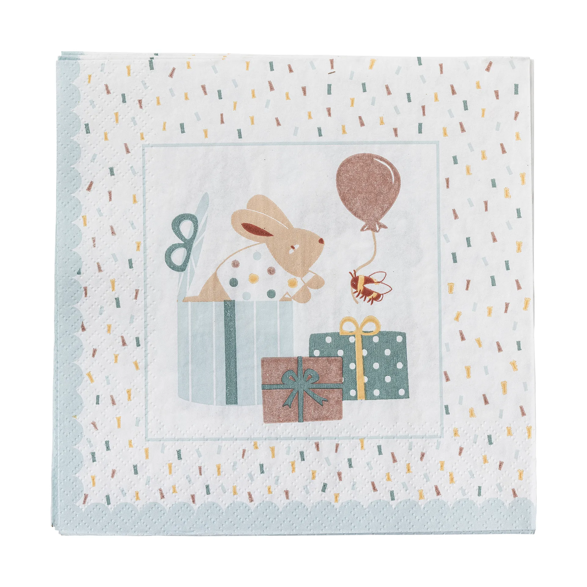 Serviette en papier Celebrate, lot de 20, Bleu Bloomingville