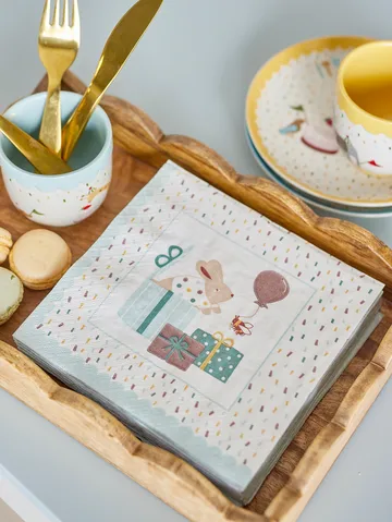 Serviette en papier Celebrate, lot de 20 - Bleu - Bloomingville