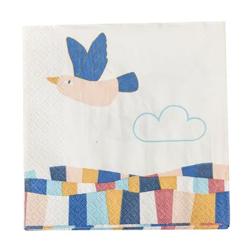 Serviette en papier Colorine, lot de 20 - Naturel - Bloomingville