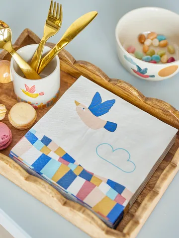 Serviette en papier Colorine, lot de 20 - Naturel - Bloomingville